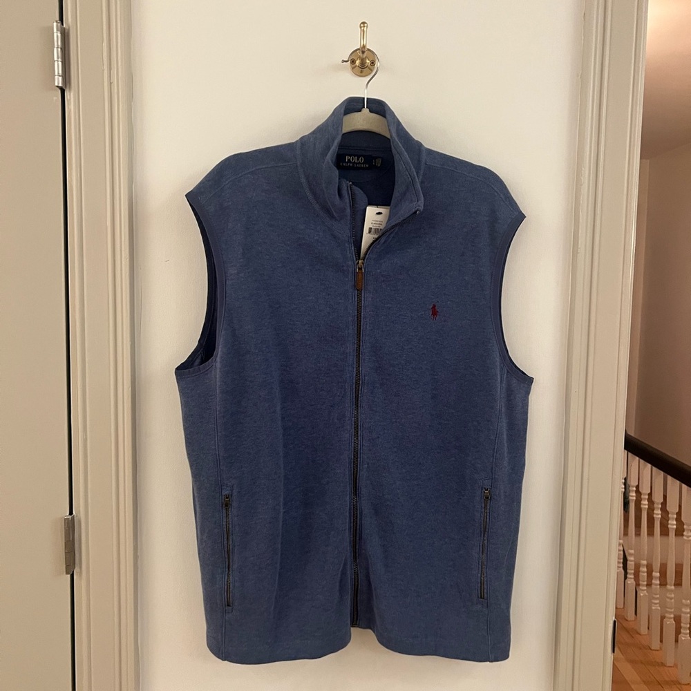 Classic Men's Blue Zip-Up Vest